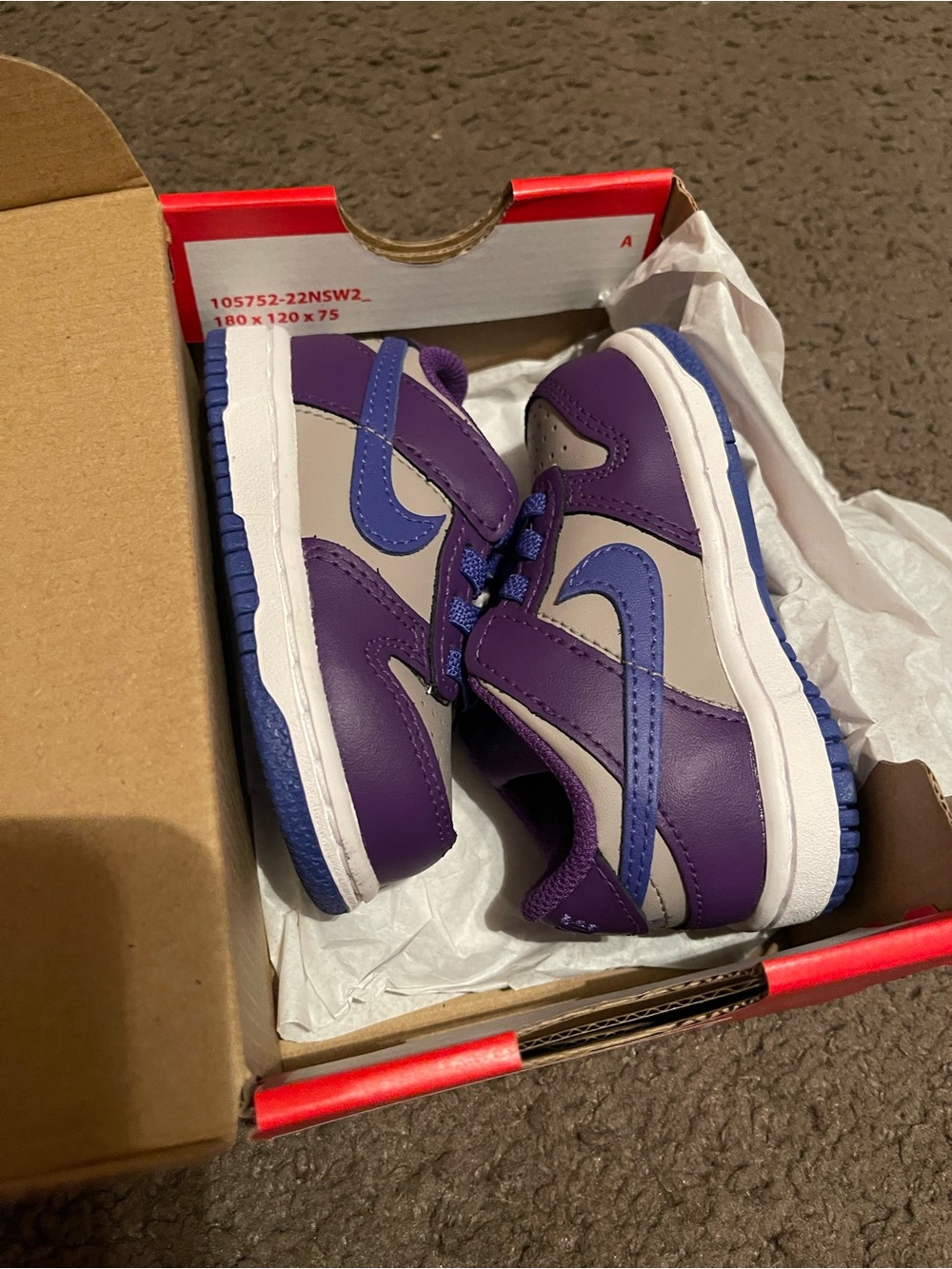 Nike Toddler Low-Top Sneakers in Purple, Blue and Gray